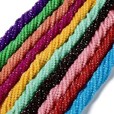 Baking Paint Imitation Jade Glass Bead Strands DGLA-A034-J4MM-A-1