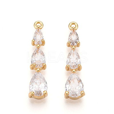 Brass Micro Pave Cubic Zirconia Pendants X-KK-N261-118C-G-1