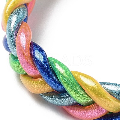 Sparkling Plastic Cord Braided Stretch Bracelets BJEW-R313-04A-1
