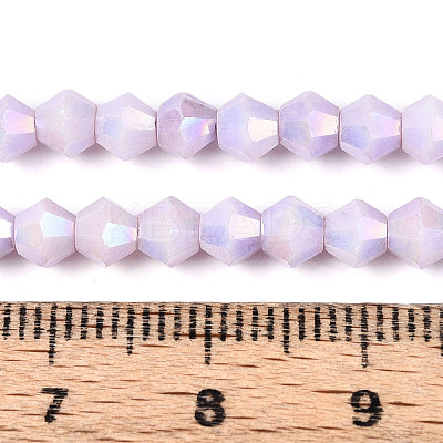 Anti-Tarnish Electroplate Bicone Glass Beads Strands EGLA-T021-4mm-16-01-1