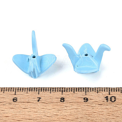 Rack Plating Spray Painted Alloy Beads PALLOY-T091-31C-1