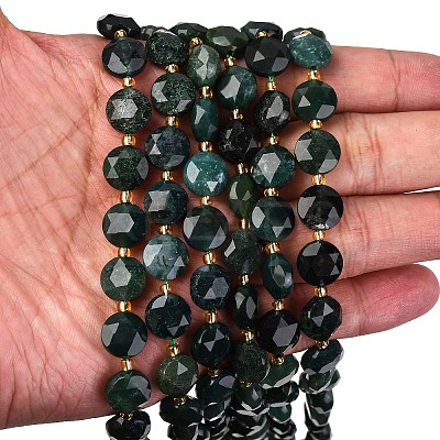 Natural Moss Agate Beads Strands G-C116-A92-01-1