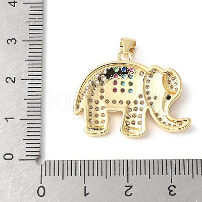 Brass Micro Pave Colorful Cubic Zirconia Pendants ZIRC-I071-01G-02-1