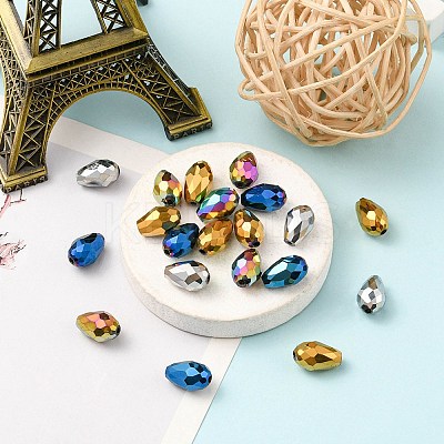 Electroplate Glass Beads Strands EGLA-YW0001-56-1