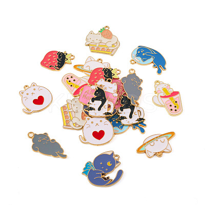 20Pcs 10 Colors Cute Alloy Pendants ENAM-TA0001-91-1