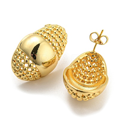 Oval Stud Earrings EJEW-G355-09G-1