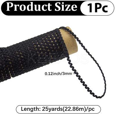 25 Yards Nylon Wavy Fringe Lace Trim Ribbon OCOR-GF0004-30A-1