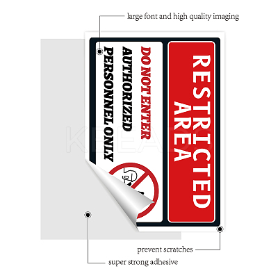 Waterproof PVC Warning Sign Stickers DIY-WH0237-009-1