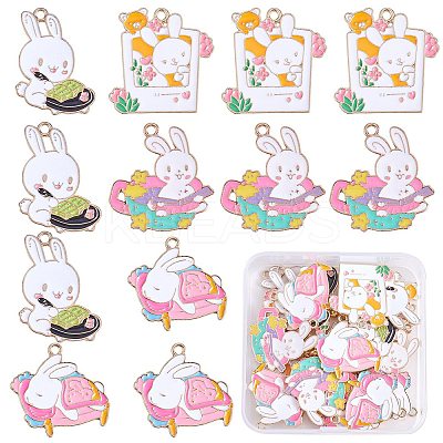 20Pcs 4 Style Cartoon Alloy Enamel Pendants ENAM-SZ0003-29-1