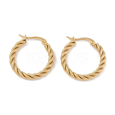 PVD Vacuum Plating 201 Stainless Steel Twist Hoop Earrings EJEW-I309-57A-G-1