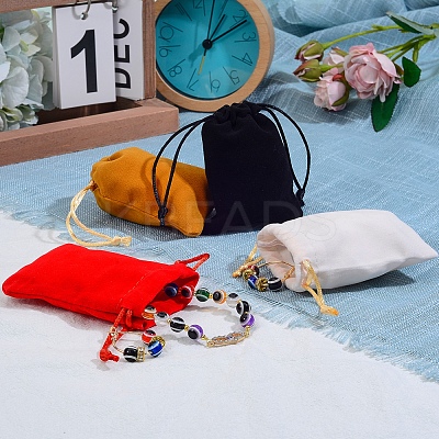 40Pcs 4 Colors Velvet Packing Pouches TP-SZ0001-01-1
