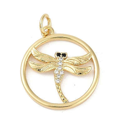 Rack Plating Brass Micro Pave Cubic Zirconia Pendants KK-H509-10G-01-1