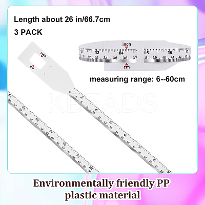 PP Plastic Baby Head Circumference Measuring Tape TOOL-WH0136-90-1