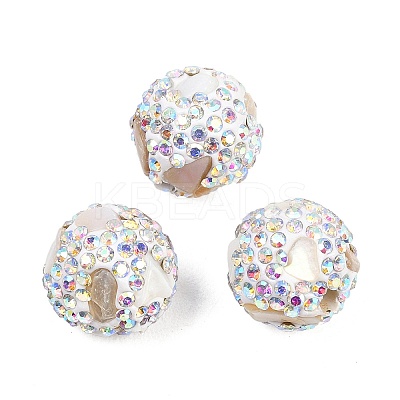 Handmade Polymer Clay Rhinestone Beads CLAY-H009-03C-1