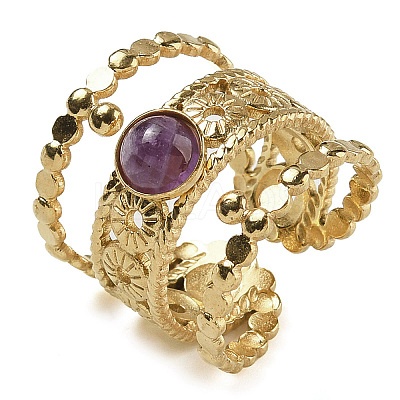 Natural Amethyst Finger Rings RJEW-U027-03G-07-1