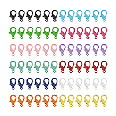 72Pcs 12 Colors Baking Paint Zinc Alloy Lobster Claw Clasps FIND-PH0023-39-1