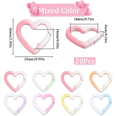 20Pcs Spray Painted Alloy Spring Gate Rings FIND-SC0013-19-1