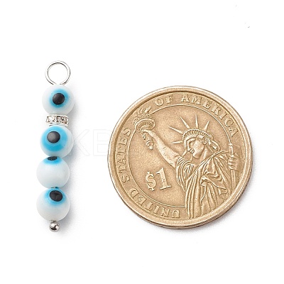 Handmade Evil Eye Lampwork  Pendants PALLOY-JF01725-02-1
