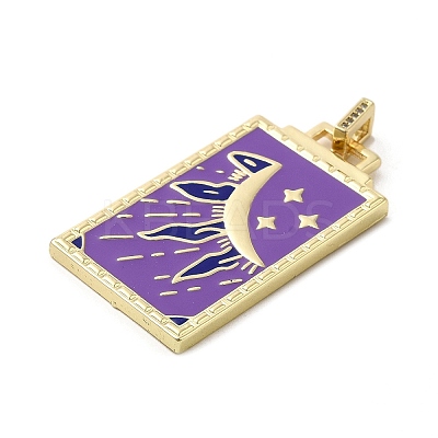 Brass Micro Pave Cubic Zirconia Pendant with Enamel KK-H458-02G-N01-1