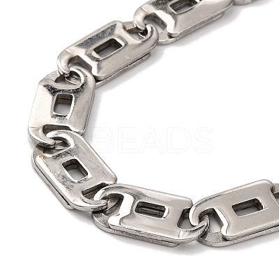 201 Stainless Steel Oval Mariner Link Chain Necklace NJEW-F222-37P-01-1