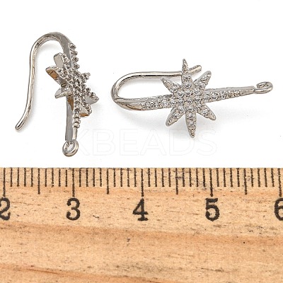 Rack Plating Brass Pave Cubic Zirconia Earring Hooks KK-O143-21P-1