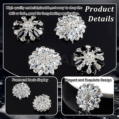 4Pcs 2 Colors Zinc Alloy Rhinestone Ornament Accessories DIY-GA0005-93-1