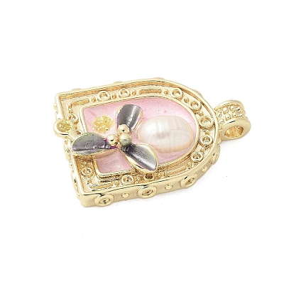 Brass Enamel Pendants KK-F886-01G-06-1