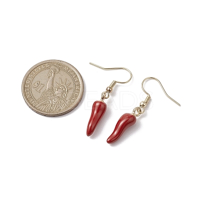 Alloy Enamel Chili Dangle Earring EJEW-JE05762-1