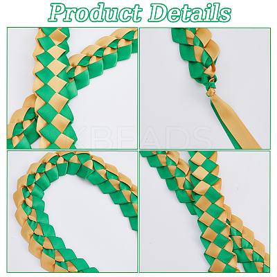 Two Tone Graduation Ribbon Leis FIND-WH0423-78B-1