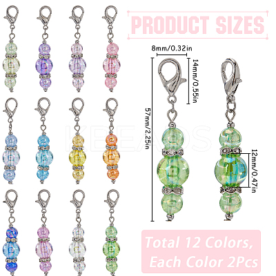 Acrylic Pendant Locking Stitch Markers HJEW-SC00081-1
