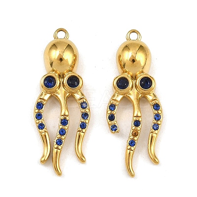 304 Stainless Steel Rhinestone Pendants STAS-H242-05G-01-1