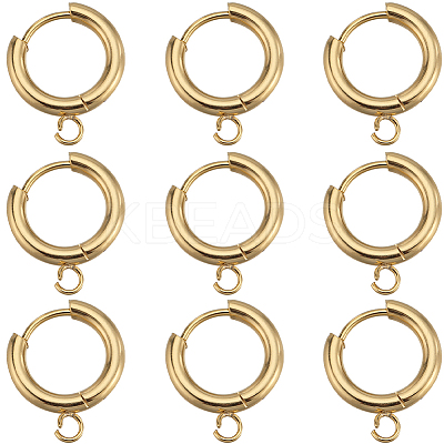 12Pcs 201 Stainless Steel Huggie Hoop Earring Findings STAS-SC0007-98G-1