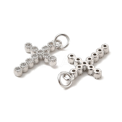 Brass Micro Pave Cubic Zirconia Pendants KK-E068-VB255-1
