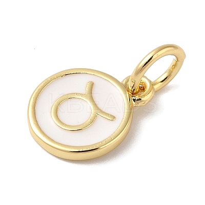 Real 18K Gold Plated Brass Enamel Charms KK-L216-001G-D02-1