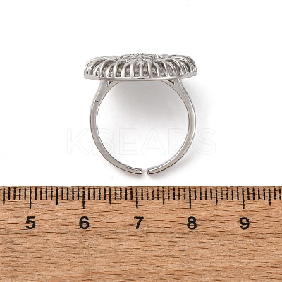 Brass Micro Pave Cubic Zirconia Cuff Rings RJEW-D323-03P-1