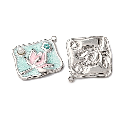 304 Stainless Steel Enamel Pendants STAS-P406-26D-P-1