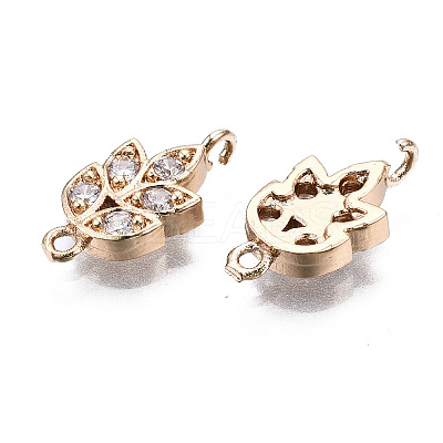 Brass Micro Pave Clear Cubic Zirconia Links Connectors LS-X-KK-S359-157-RS-1