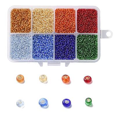 FGB 200G 8 Colors 12/0 Grade A Round Glass Seed Beads SEED-JP0010-15-2mm-1