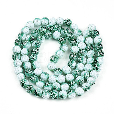 Transparent Baking Paint Glass Beads Strands DGLA-N009-10mm-06-1