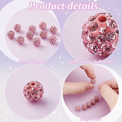 100Pcs Polymer Clay Pave Good Quality Rhinestone Beads FIND-PH0022-39-1