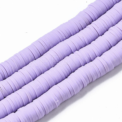 Handmade Polymer Clay Beads Strands CLAY-R089-8mm-146-1