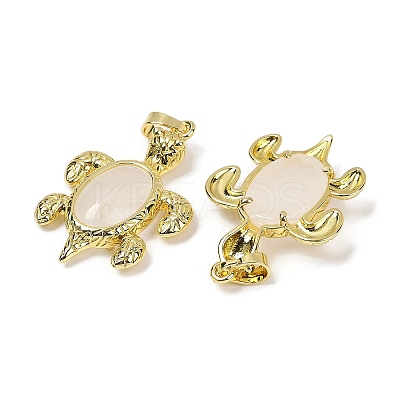 Natural Quartz Crystal & Brass Pendants KK-F887-01G-12-1