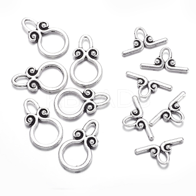 Ring Tibetan Style Alloy Toggle Clasps A1011Y-1