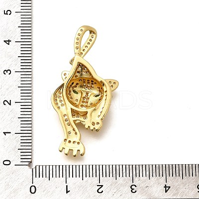 Rack Plating Brass Micro Pave Cubic Zirconia Pendants KK-L226-052G-02-1