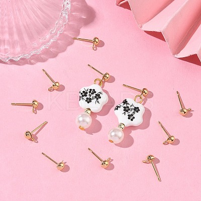 SHEGRACE Brass Stud Earring Findings XGR0023G-34G-1