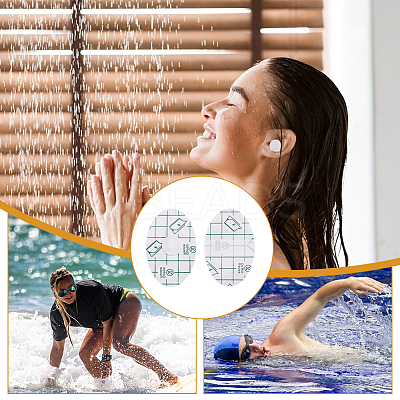 140Pcs 2 Styles PU Baby Waterproof Ear Stickers AJEW-GA0008-18B-1