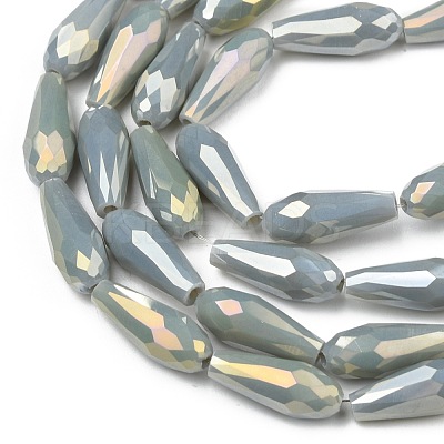Electroplated Opaque Glass Beads Strands EGLA-L015-FR-B19-01-1