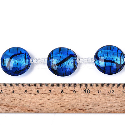 Handmade Silver Foil Glass Beads Strands FOIL-N029-07-1