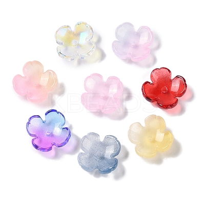 50Pcs Baking Paint Glass Bead Caps GLAA-FP0001-21-1