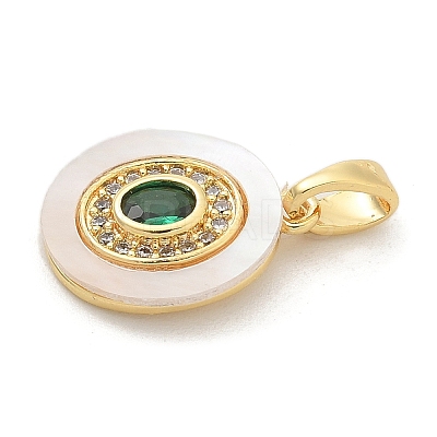 Brass Micro Pave Cubic Zirconia Pendents KK-M303-02G-05-1
